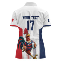 France Rugby Custom Women Polo Shirt Come on Les Bleus White Style