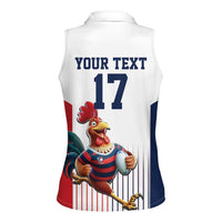 France Rugby Custom Women Sleeveless Polo Shirt Come on Les Bleus White Style