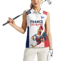 France Rugby Custom Women Sleeveless Polo Shirt Come on Les Bleus White Style