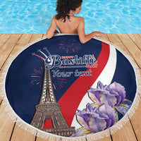 Personalized France Bastille Day Beach Blanket Le 14 Juillet