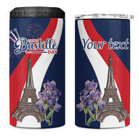 Personalized France Bastille Day 4 in 1 Can Cooler Tumbler Le 14 Juillet