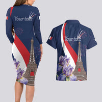 Personalized France Bastille Day Couples Matching Long Sleeve Bodycon Dress and Hawaiian Shirt Le 14 Juillet