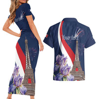 Personalized France Bastille Day Couples Matching Short Sleeve Bodycon Dress and Hawaiian Shirt Le 14 Juillet