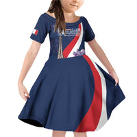 Personalized France Bastille Day Family Matching Off Shoulder Short Dress and Hawaiian Shirt Le 14 Juillet