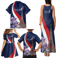 Personalized France Bastille Day Family Matching Tank Maxi Dress and Hawaiian Shirt Le 14 Juillet