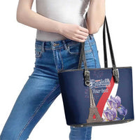 Personalized France Bastille Day Leather Tote Bag Le 14 Juillet