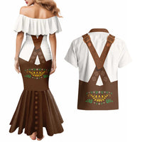 Lederhosen Costume Germany Couples Matching Mermaid Dress and Hawaiian Shirt Bald Eagles With Traditional German Pattern