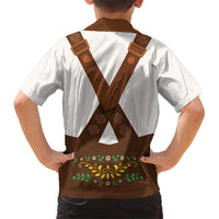 Lederhosen Costume Germany Family Matching Short Sleeve Bodycon Dress and Hawaiian Shirt Bald Eagles With Traditional German Pattern