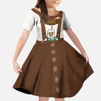 Lederhosen Costume Germany Family Matching Short Sleeve Bodycon Dress and Hawaiian Shirt Bald Eagles With Traditional German Pattern