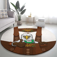 Lederhosen Costume Germany Round Carpet Bald Eagles With Traditional German Pattern