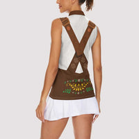 Lederhosen Costume Germany Women Sleeveless Polo Shirt Bald Eagles With Traditional German Pattern