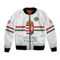 Custom Hungary Ice Hockey Bomber Jacket White Style Come on Magyars