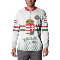 Custom Hungary Ice Hockey Button Sweatshirt White Style Come on Magyars
