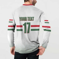 Custom Hungary Ice Hockey Button Sweatshirt White Style Come on Magyars