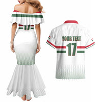 Custom Hungary Ice Hockey Couples Matching Mermaid Dress and Hawaiian Shirt White Style Come on Magyars