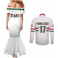 Custom Hungary Ice Hockey Couples Matching Mermaid Dress and Long Sleeve Button Shirt White Style Come on Magyars