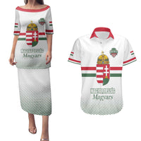 Custom Hungary Ice Hockey Couples Matching Puletasi and Hawaiian Shirt White Style Come on Magyars