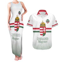 Custom Hungary Ice Hockey Couples Matching Tank Maxi Dress and Hawaiian Shirt White Style Come on Magyars