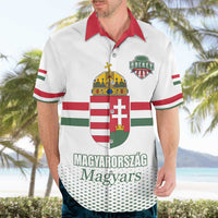 Custom Hungary Ice Hockey Hawaiian Shirt White Style Come on Magyars