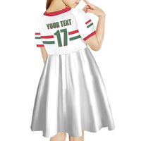 Custom Hungary Ice Hockey Kid Short Sleeve Dress White Style Come on Magyars