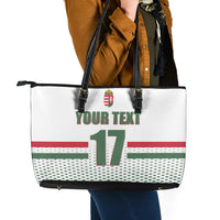 Custom Hungary Ice Hockey Leather Tote Bag White Style Come on Magyars