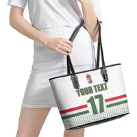 Custom Hungary Ice Hockey Leather Tote Bag White Style Come on Magyars
