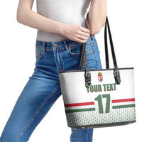 Custom Hungary Ice Hockey Leather Tote Bag White Style Come on Magyars