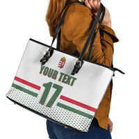 Custom Hungary Ice Hockey Leather Tote Bag White Style Come on Magyars