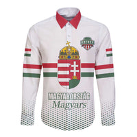 Custom Hungary Ice Hockey Long Sleeve Button Shirt White Style Come on Magyars