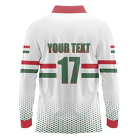 Custom Hungary Ice Hockey Long Sleeve Polo Shirt White Style Come on Magyars