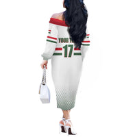 Custom Hungary Ice Hockey Off The Shoulder Long Sleeve Dress White Style Come on Magyars