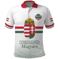 Custom Hungary Ice Hockey Polo Shirt White Style Come on Magyars