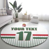 Custom Hungary Ice Hockey Round Carpet White Style Come on Magyars