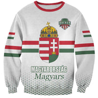Custom Hungary Ice Hockey Sweatshirt White Style Come on Magyars