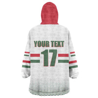 Custom Hungary Ice Hockey Wearable Blanket Hoodie White Style Come on Magyars