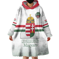 Custom Hungary Ice Hockey Wearable Blanket Hoodie White Style Come on Magyars