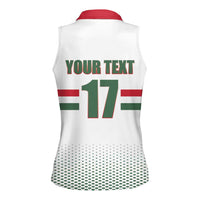 Custom Hungary Ice Hockey Women Sleeveless Polo Shirt White Style Come on Magyars