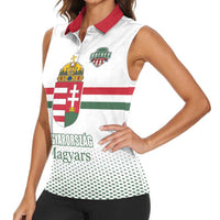 Custom Hungary Ice Hockey Women Sleeveless Polo Shirt White Style Come on Magyars