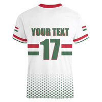 Custom Hungary Ice Hockey Women V-Neck T-Shirt White Style Come on Magyars