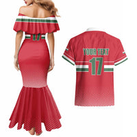 Custom Hungary Ice Hockey Couples Matching Mermaid Dress and Hawaiian Shirt Red Style Come on Magyars