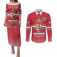 Custom Hungary Ice Hockey Couples Matching Puletasi and Long Sleeve Button Shirt Red Style Come on Magyars
