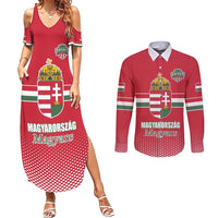 Custom Hungary Ice Hockey Couples Matching Summer Maxi Dress and Long Sleeve Button Shirt Red Style Come on Magyars