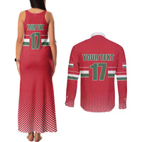 Custom Hungary Ice Hockey Couples Matching Tank Maxi Dress and Long Sleeve Button Shirt Red Style Come on Magyars
