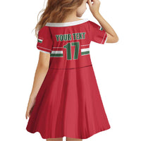 Custom Hungary Ice Hockey Family Matching Short Sleeve Bodycon Dress and Hawaiian Shirt Red Style Come on Magyars