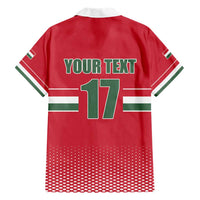 Custom Hungary Ice Hockey Family Matching Short Sleeve Bodycon Dress and Hawaiian Shirt Red Style Come on Magyars