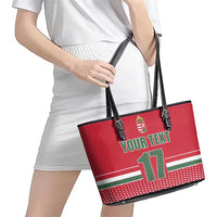 Custom Hungary Ice Hockey Leather Tote Bag Red Style Come on Magyars