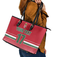 Custom Hungary Ice Hockey Leather Tote Bag Red Style Come on Magyars