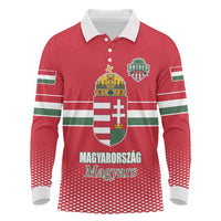 Custom Hungary Ice Hockey Long Sleeve Polo Shirt Red Style Come on Magyars