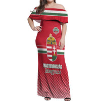 Custom Hungary Ice Hockey Off Shoulder Maxi Dress Red Style Come on Magyars