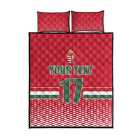 Custom Hungary Ice Hockey Quilt Bed Set Red Style Come on Magyars